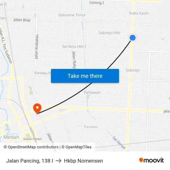Jalan Pancing, 138 I to Hkbp Nomensen map