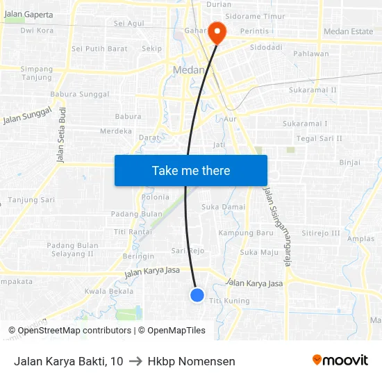 Jalan Karya Bakti, 10 to Hkbp Nomensen map