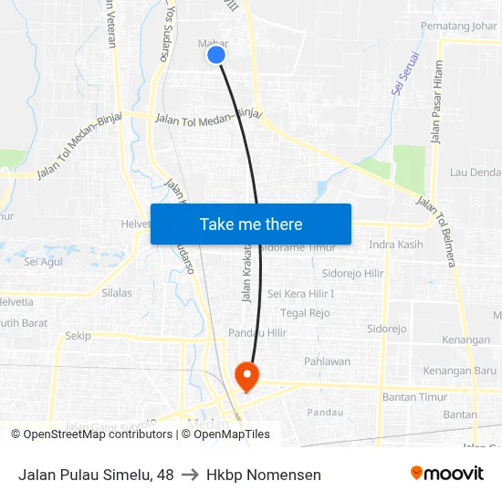 Jalan Pulau Simelu, 48 to Hkbp Nomensen map