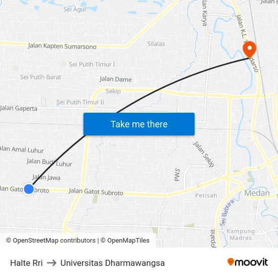 Halte Rri to Universitas Dharmawangsa map