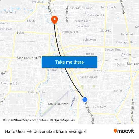 Halte Uisu to Universitas Dharmawangsa map