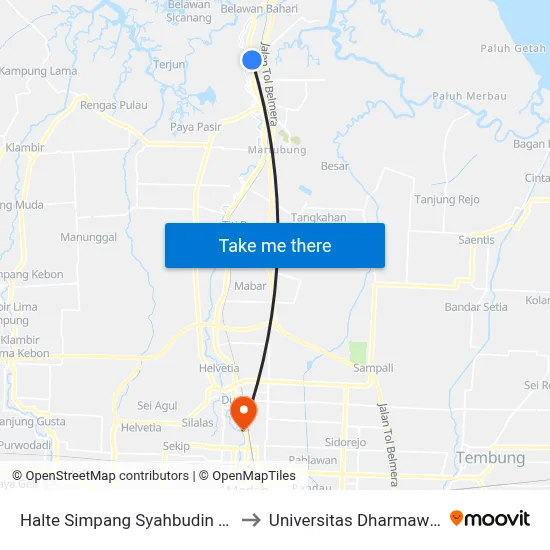 Halte Simpang Syahbudin Yatim 2 to Universitas Dharmawangsa map