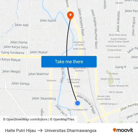 Halte Putri Hijau to Universitas Dharmawangsa map