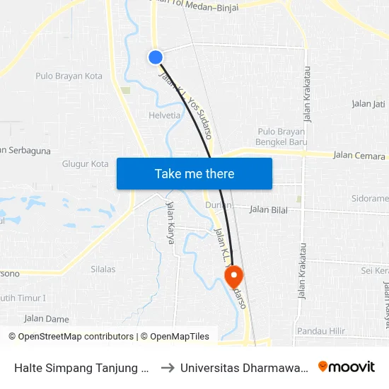 Halte Simpang Tanjung Mulia to Universitas Dharmawangsa map