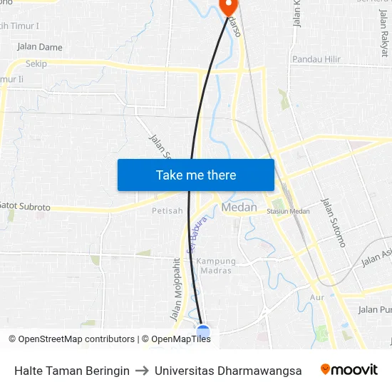 Halte Taman Beringin to Universitas Dharmawangsa map