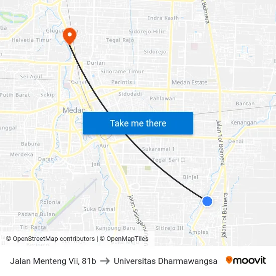 Jalan Menteng Vii, 81b to Universitas Dharmawangsa map
