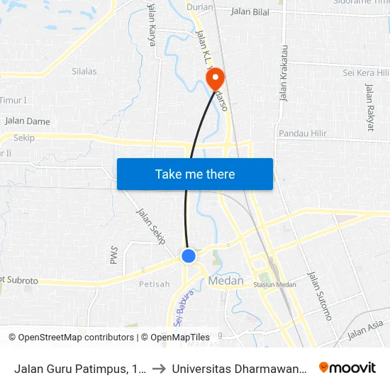 Jalan Guru Patimpus, 103 to Universitas Dharmawangsa map