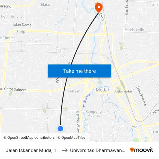 Jalan Iskandar Muda, 148 to Universitas Dharmawangsa map