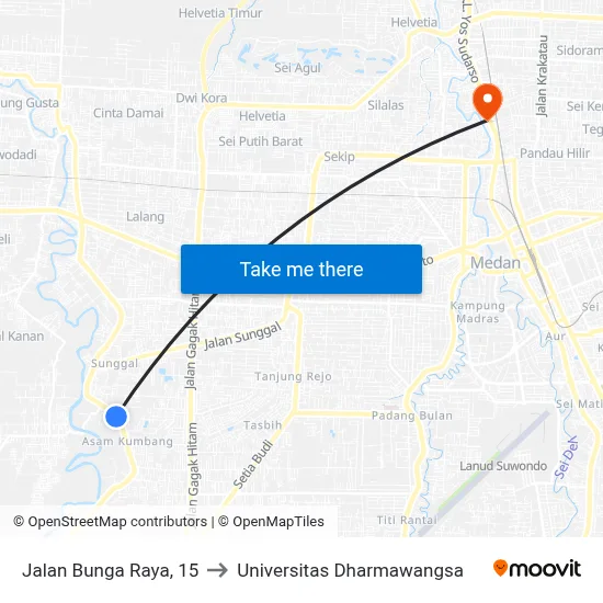 Jalan Bunga Raya, 15 to Universitas Dharmawangsa map
