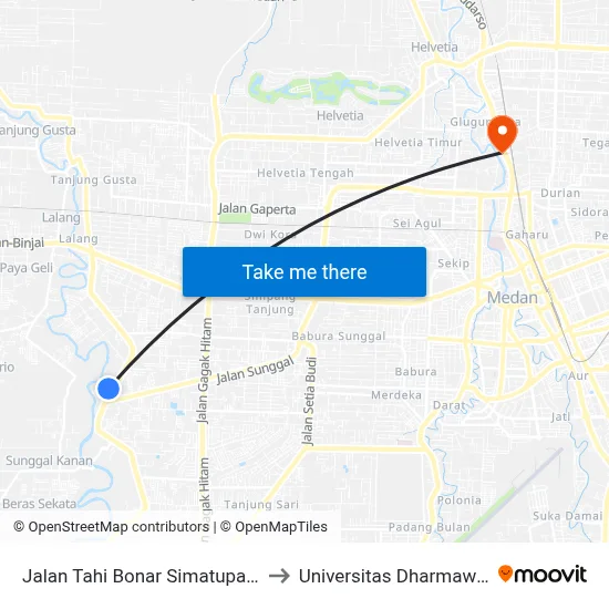 Jalan Tahi Bonar Simatupang, 170 to Universitas Dharmawangsa map