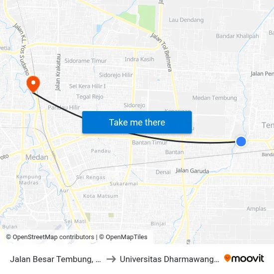 Jalan Besar Tembung, 36 to Universitas Dharmawangsa map