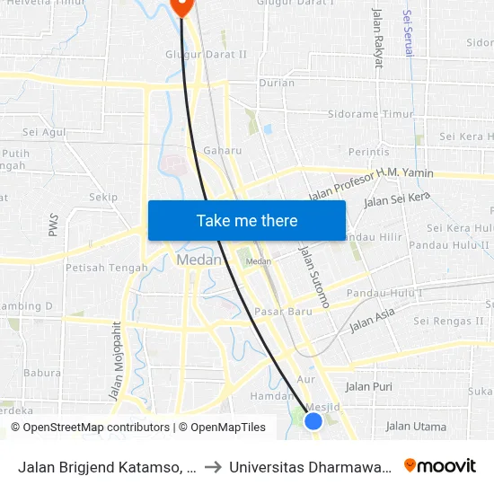 Jalan Brigjend Katamso, 45 P to Universitas Dharmawangsa map