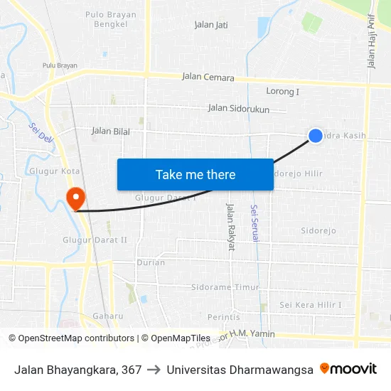 Jalan Bhayangkara, 367 to Universitas Dharmawangsa map