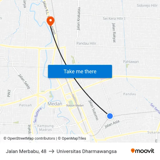 Jalan Merbabu, 48 to Universitas Dharmawangsa map