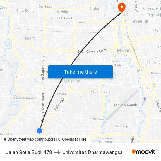 Jalan Setia Budi, 478 to Universitas Dharmawangsa map