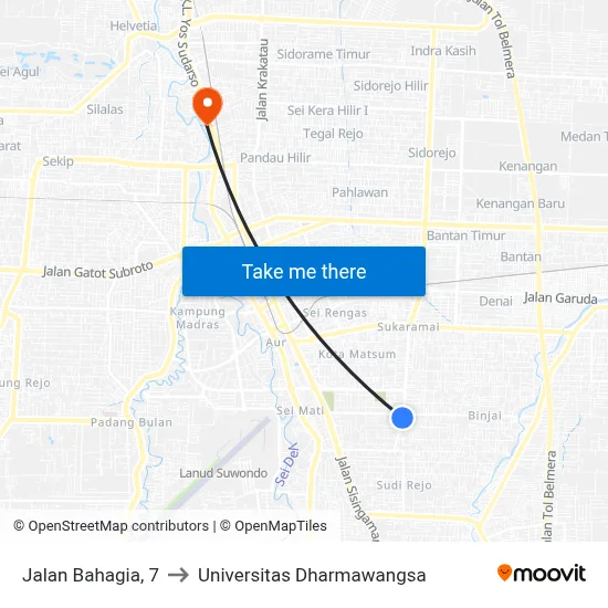 Jalan Bahagia, 7 to Universitas Dharmawangsa map