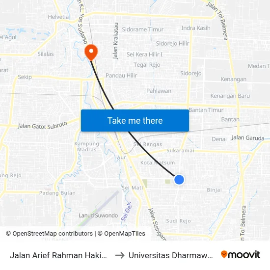 Jalan Arief Rahman Hakim, 139 to Universitas Dharmawangsa map