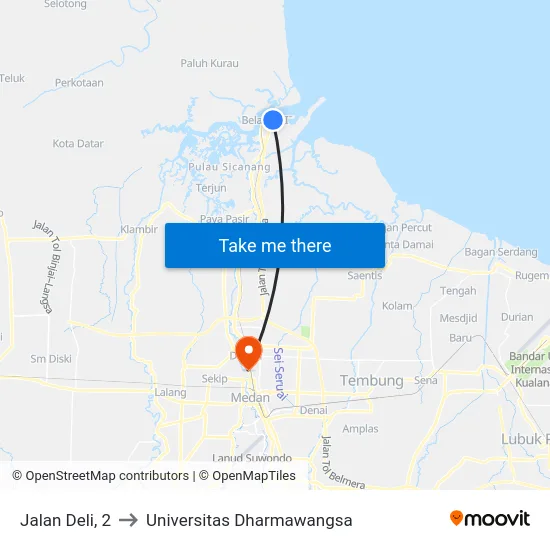 Jalan Deli, 2 to Universitas Dharmawangsa map