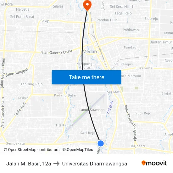 Jalan M. Basir, 12a to Universitas Dharmawangsa map