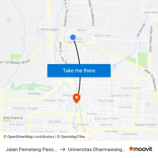 Jalan Pematang Pasir, 8 to Universitas Dharmawangsa map