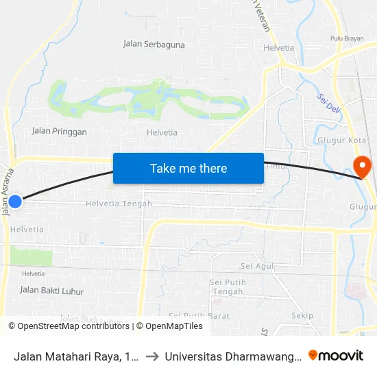 Jalan Matahari Raya, 131 to Universitas Dharmawangsa map