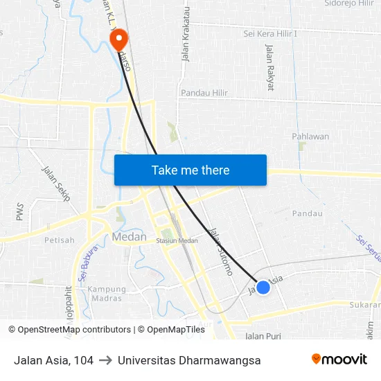 Jalan Asia, 104 to Universitas Dharmawangsa map