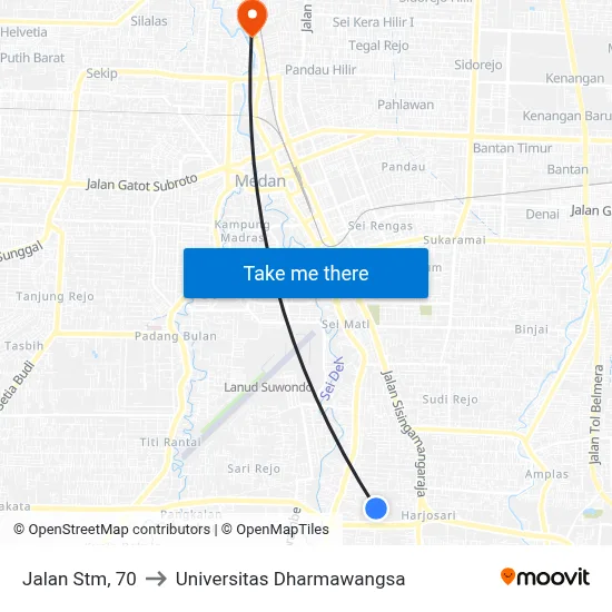 Jalan Stm, 70 to Universitas Dharmawangsa map