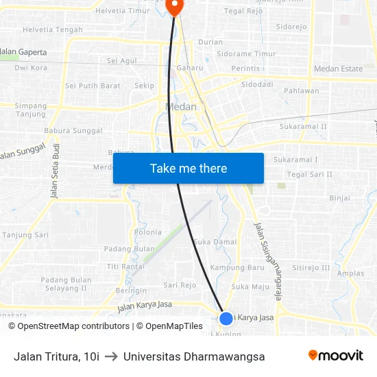 Jalan Tritura, 10i to Universitas Dharmawangsa map