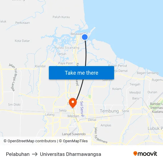 Pelabuhan to Universitas Dharmawangsa map