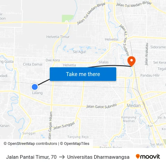 Jalan Pantai Timur, 70 to Universitas Dharmawangsa map
