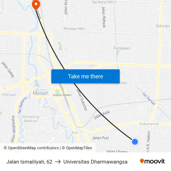 Jalan Ismailiyah, 62 to Universitas Dharmawangsa map