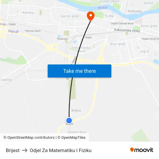 Brijest to Odjel Za Matematiku I Fiziku map