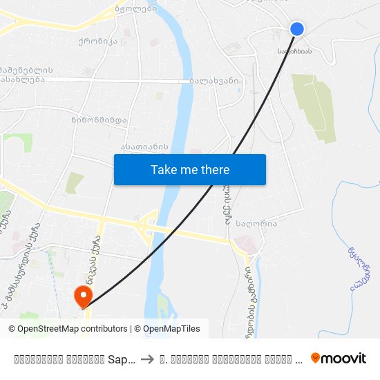 საფიჩხიას მოედანი Saphichkhia Square to ზ. ჟვანიას სახელობის სკოლა (Z. Zhvania School) map