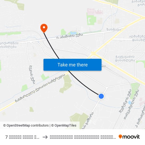 7 სულხან საბას გამზ. Sulkhan Saba Ave. to საქართველოს სუბტროპიკული უნივერსიტეტი (Georgian Subtropical University) map
