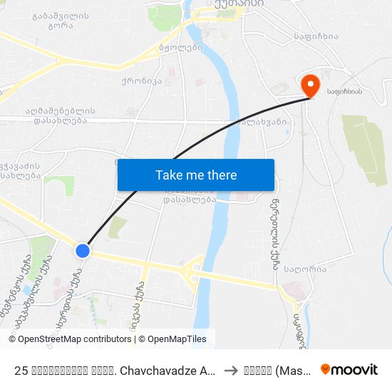25 ჭავჭავაძის გამზ. Chavchavadze Ave. to მასკი (Maski) map