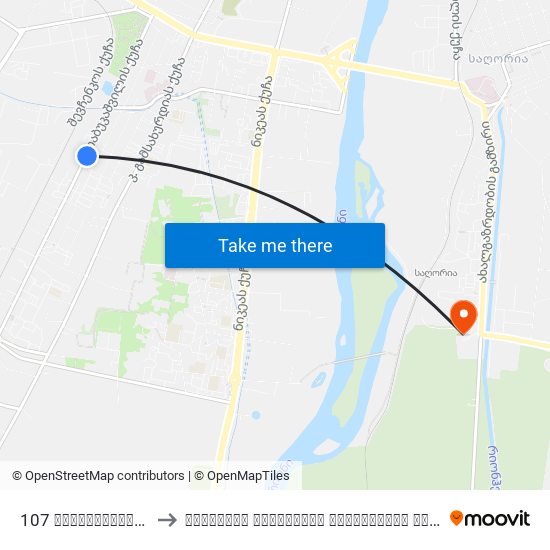 107 თაბუკაშვილის ქ. Tabukashvili St. to წერეთლის სახელობის სახელმწიფო უნივერსიტეტი (Tsereteli State University) map