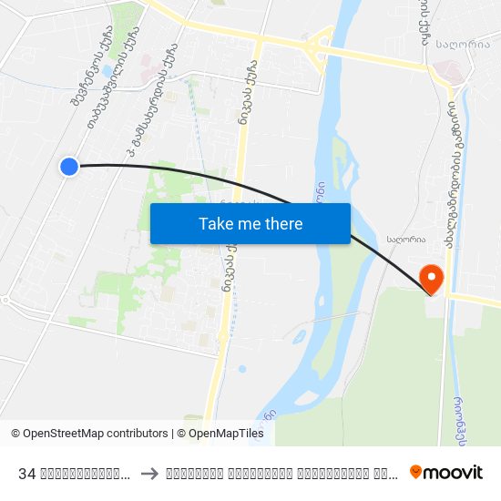 34 თაბუკაშვილის ქ. Tabukashvili St. to წერეთლის სახელობის სახელმწიფო უნივერსიტეტი (Tsereteli State University) map