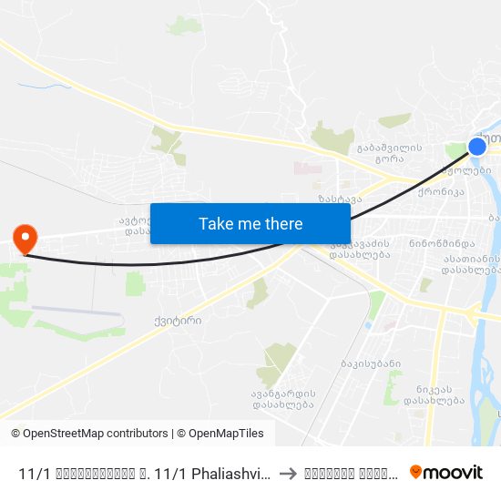 11/1 ფალიაშვილის ქ. 11/1 Phaliashvili St. to კადეტთა კორპუსი map