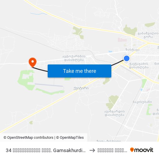 34 გამსახურდიას გამზ. Gamsakhurdia Ave. to კადეტთა კორპუსი map