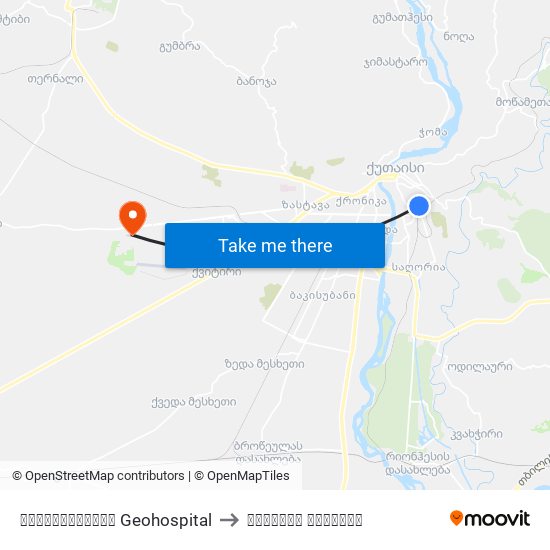 ჯეოჰოსპიტალი Geohospital to კადეტთა კორპუსი map