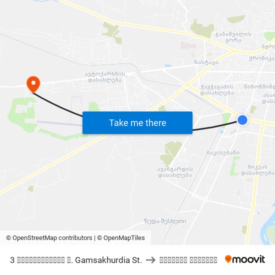 3 გამსახურდიას ქ. Gamsakhurdia St. to კადეტთა კორპუსი map