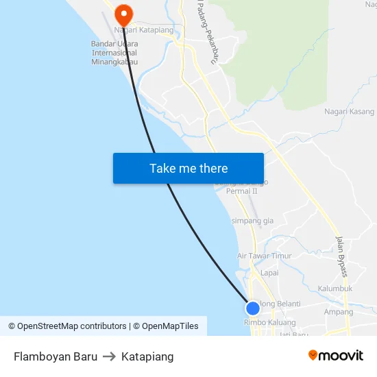 Flamboyan Baru to Katapiang map
