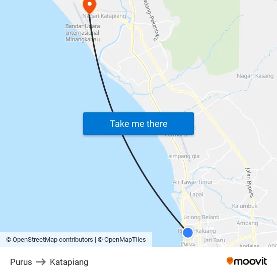 Purus to Katapiang map