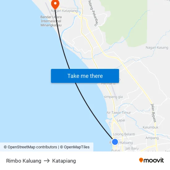 Rimbo Kaluang to Katapiang map