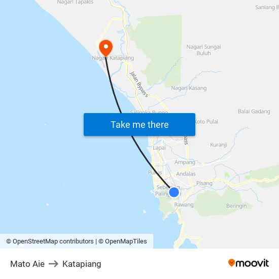Mato Aie to Katapiang map