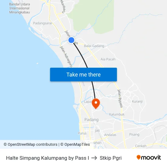 Halte Simpang Kalumpang by Pass I to Stkip Pgri map