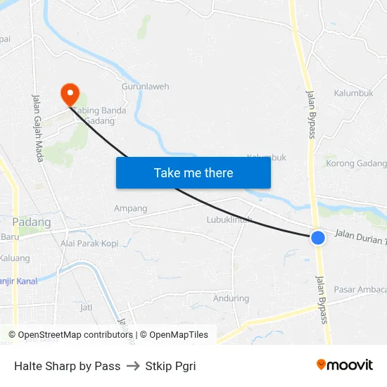 Halte Sharp by Pass to Stkip Pgri map
