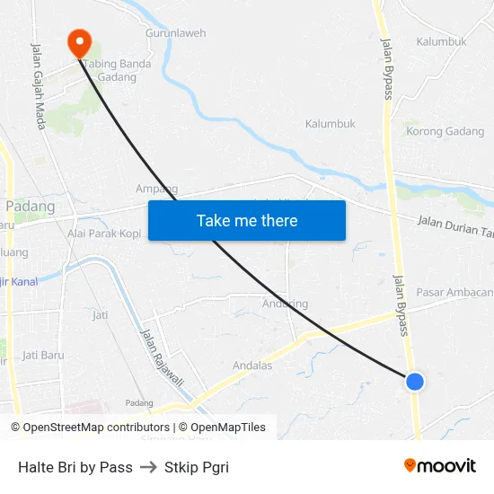 Halte Bri by Pass to Stkip Pgri map