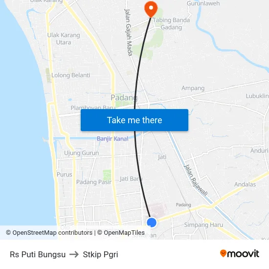 Rs Puti Bungsu to Stkip Pgri map