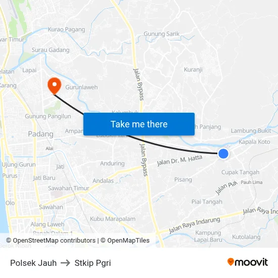 Polsek Jauh to Stkip Pgri map